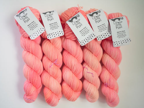 LJP Merino Sock:  Neon Peach