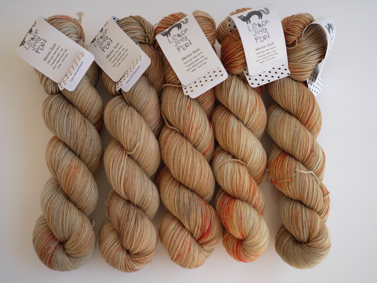 LJP Merino Sock: Linen and Persimmon